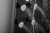 51 In. 8-Jet Multi-function Tempered Glass Shower Panel System With Rainfall Shower Head In Black