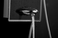 51 In. 8-Jet Multi-function Tempered Glass Shower Panel System With Rainfall Shower Head In Black