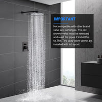 Oil Rubbed Bronze Shower System, Bathroom 12 Inches Rain Shower Head with Handheld Combo Set, Wall Mounted High Pressure Rainfall Dual Shower Head System, Shower Faucet Set with Valve and trim