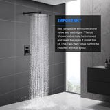 Oil Rubbed Bronze Shower System, Bathroom 12 Inches Rain Shower Head with Handheld Combo Set, Wall Mounted High Pressure Rainfall Dual Shower Head System, Shower Faucet Set with Valve and trim
